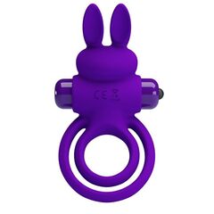 Фиолетовое эрекционное кольцо с вибростимуляцией клитора Vibrant Penis Ring III - 