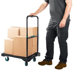 KRAFTOOL до 150 кг, платформа 68.0 х 49.5 см, складная рукоятка, складные колеса d 10 см, вес - 9.3 кг, платформенная тележка (38780-150)