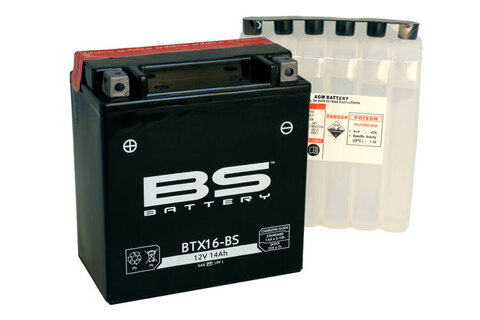 BTX16-BS Аккумулятор BS AGM, 12В, 14 Ач  150x87x161, прямая ( +/- ), (YTX16-BS)