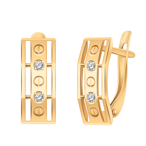 21228 - Серьги из золота 585 пробы с фианитами