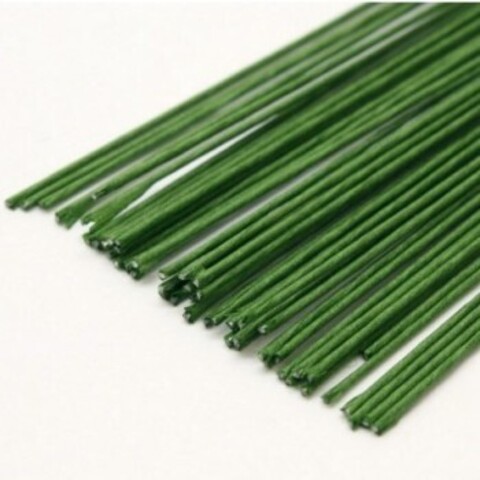Проволока для цветов зеленая 0,8 мм длина 8 см, 100 шт.