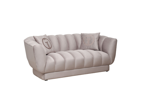 Диван двухместный 72x95x182см Garda Decor Fabio велюровый бежевый