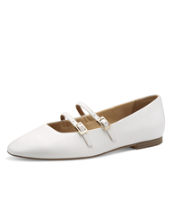 Балетки кожаные белые Tamaris