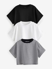 Футболка для девочки Next N40-065, 3 шт., Белый, Черный