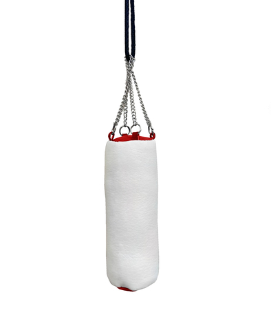 Груша боксерская комбинированная, белая с красным