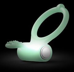 Светящееся в темноте эрекционное виброкольцо Power Clit - 