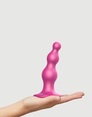 Розовая насадка Strap-On-Me Dildo Plug Beads size S - 
