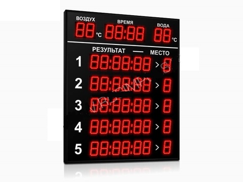 Табло для плавания Импульс 710-D10x8-L5xD10x7-T-T2