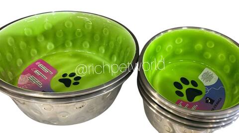 Миска "Candy" из нержавеющей стали с керамическим покрытием, нескользящее основание, салатовая