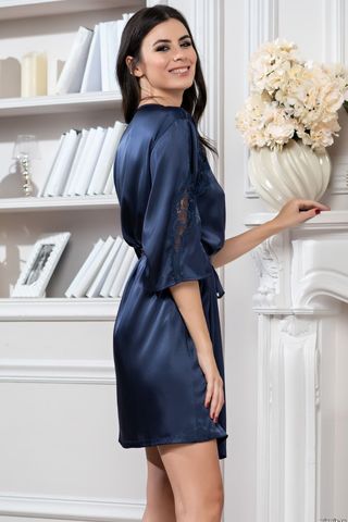 Халат-кимоно Mirabella 2213 тёмно-синий Mia-Mella