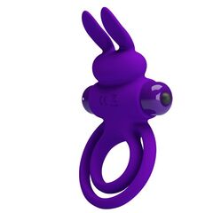 Фиолетовое эрекционное кольцо с вибростимуляцией клитора Vibrant Penis Ring III - 