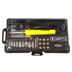 STAYER PROTerm, 30 Вт, 3 в 1, в наборе: 20 насадок, в кейсе, прибор для выжигания, пайки и резки, Professional (45227)