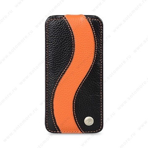 Чехол-флип Melkco для iPhone SE/ 5s/ 5C/ 5 Leather Case Special Edition Jacka Type (Black/Orange LC)