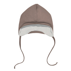 Шапочка утепленная из футера (шоколад)