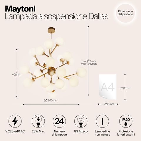 Подвесной светильник Maytoni Dallas MOD545PL-24BS
