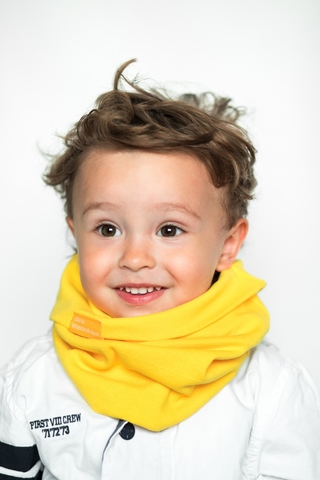 Детский снуд-горловинка из хлопка гладкий желтый