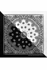 Бандана черно-белая пейсли огурцы
