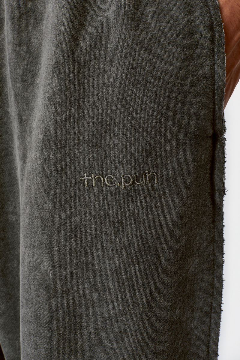 Серые спортивные брюки с эффектом варки