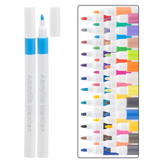 
          Маркер для скетчинга Basir, акриловый, на водной основе, белый корпус с цветным колпачком в цвет чернил, 36 шт