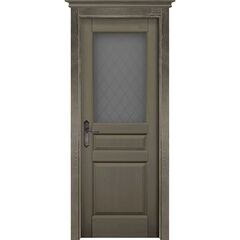 Межкомнатная дверь Пандора массив сосны олива со стеклом