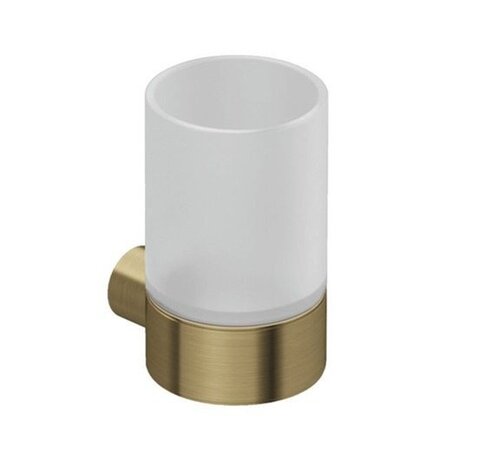 Kludi 58975N0 Vela R Держатель со стаканом (белое матовое стекло), Brushed Gold