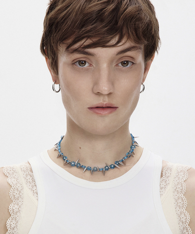 Чокер Spooky Flowers Silver-Blue