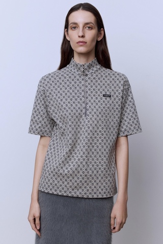 Поло на молнии с хлопком