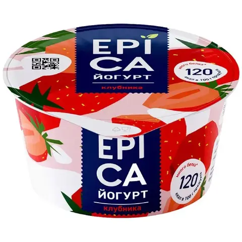 Йогурт Эпика 4,8% 130г с клубникой, шт