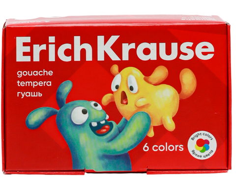 Гуашь ErichKrause Jolly Friends 6 цветов по 20 мл (в коробке 6 шт) Арт.61413