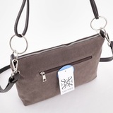 Сумка Саломея 1155 эко-замша серый шоколад