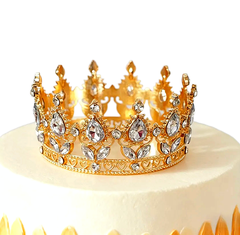 Корона для торта СРЕДНЯЯ золото-белый 7,5х4,5 см