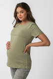 Футболка для беременных и кормящих 18072 шалфей