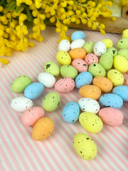 №2 Яйцо разноцветное из пенопласта МИНИ, пасхальный декор, размер 1,5*2 см, набор 50 шт.