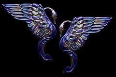 Силиконовые молды № 2347 Накладка Лебедь правый и левый. Набор 2 шт