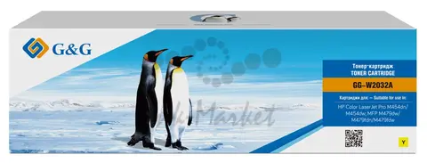 Картридж G&G, аналог HP W2032A/415A желтый 2.1k с чипом