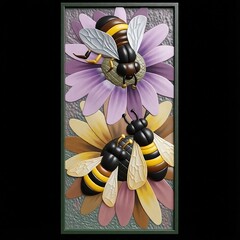 Силиконовый молд № 0035 Панно Пчелы
