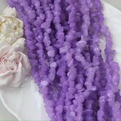 Тонированный кварц, фиолетовый, крошка, 7-11 мм, нить 70 см, К132