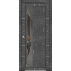 Купить Межкомнатная дверь экошпон Loft 30004/1 Торос графит с зеркалом