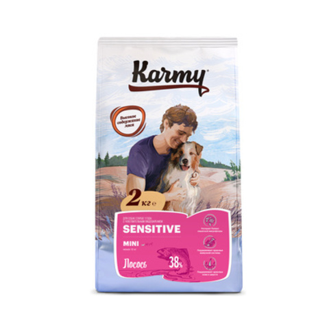 KARMY Сенситив Мини сухой корм для собак мелких пород с чувствительным пищеварением (лосось) 2кг