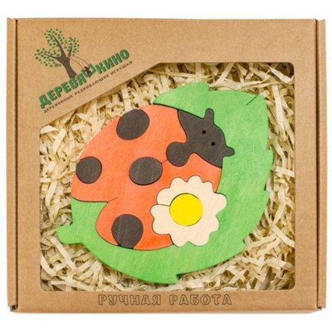 Развивающая игрушка"Божья коровка с ромашкой"
