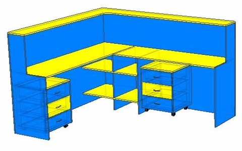 Административная стойка 1800х2000, высота 1200