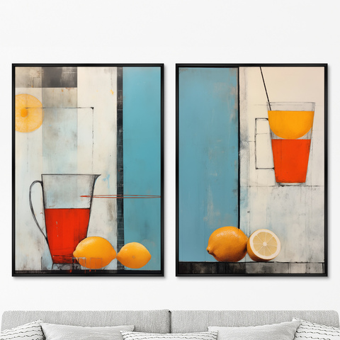 ArtNoMore - Набор из 2-х репродукций картин на холсте Coctel de citricos, 2024г.