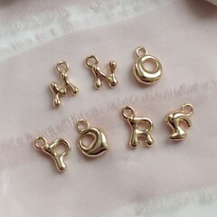 Подвески буквы M, N, O, P, Q, R, S позолота, 13 мм, 1 шт, П687, П688, П689, П690, П691, П692, П693