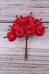 Ветка искусственная, Яблоки красные, 3*4*11 см, 12 шт.