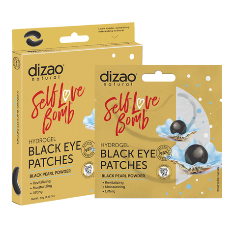 Гидрогелевые черные патчи для глаз Пудра черного жемчуга 5 пар | Dizao