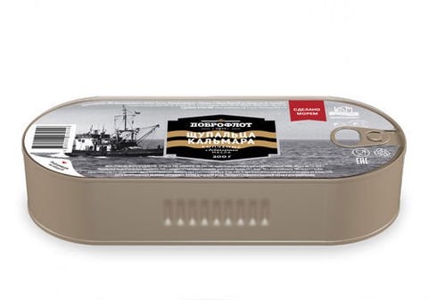 Щупальца кальмара копченые в масле, 200г