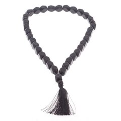 Четки из черного обсидиана 33 бусины грань