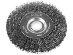 ЗУБР 100 х 12.7 мм, витая, стальная проволока 0.3 мм, дисковая щетка-крацовка для точильно-шлифовального станка, Профессионал (35185-100)