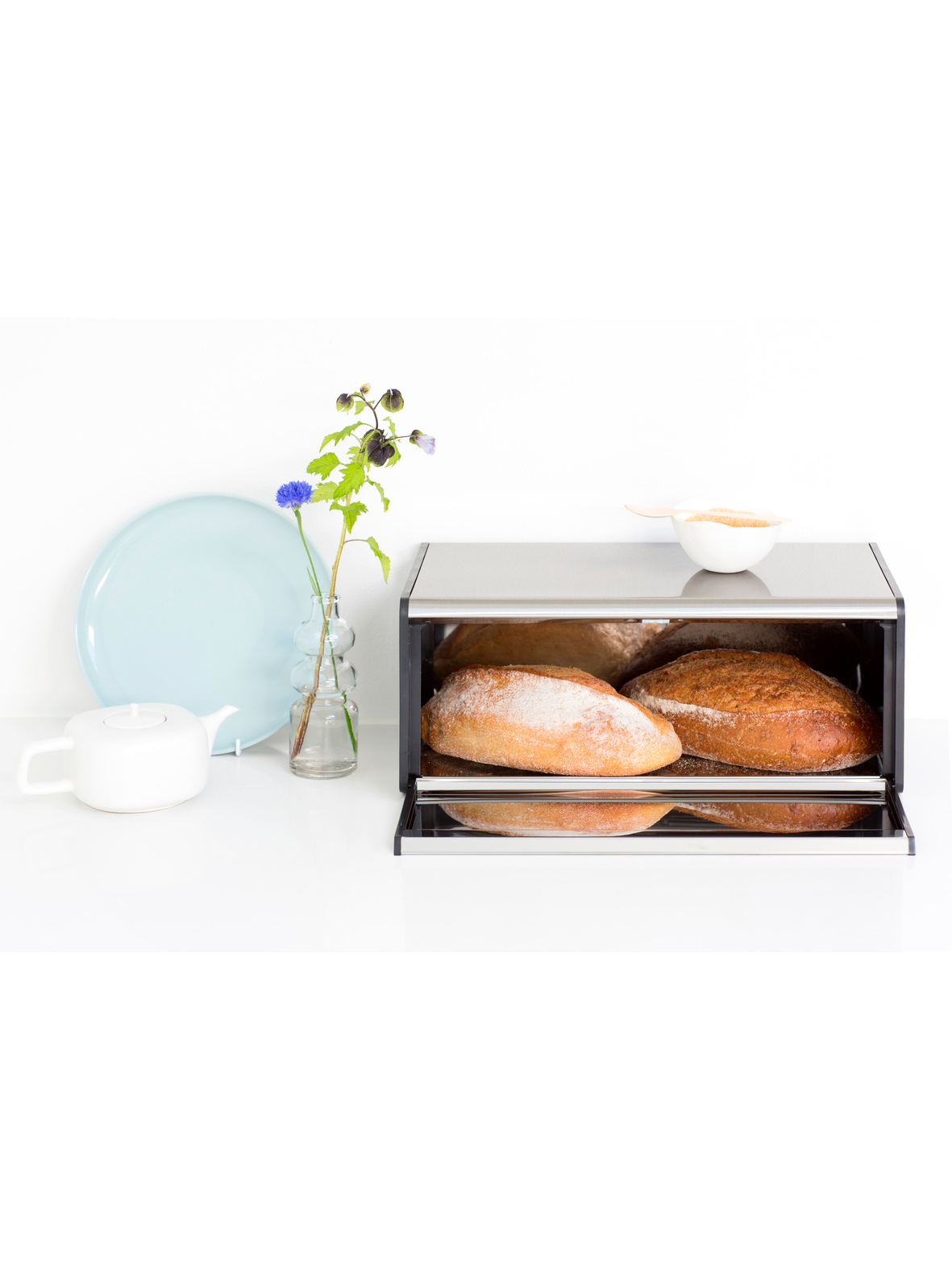 Хлебница с откидной крышкой, Стальной матовый, арт. 236709 - фото 12