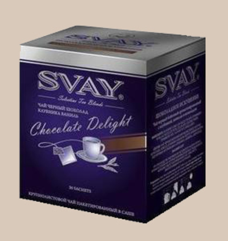 Черный чай Svay Chocolate Delight (Шоколадное искушение) в саше (20 саше по 2 гр.)